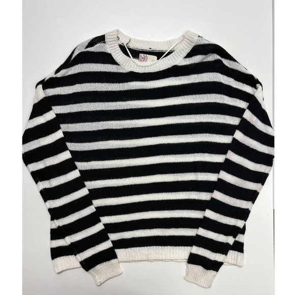 So Woman Sweater Size S Black and white Striped. Long Sleeves- Round Collar. - Picture 1 of 3